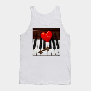 Love Heart With Skeleton Key Tank Top